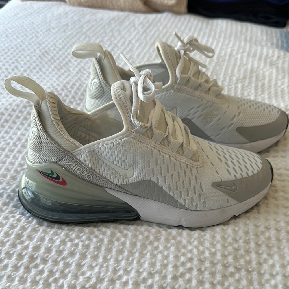 Nike Air Max 270 White and Gray Sneakers